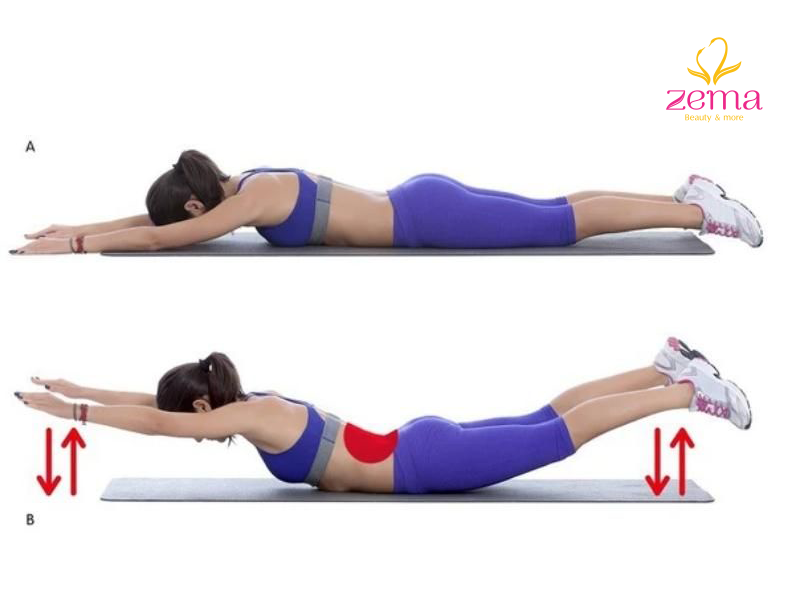 Bí quyết giảm mỡ lưng đơn giản có thể áp dụng ngay tại nhà 6 Nâng tay và chân dồn trọng tâm vào bụng và lưng giúp săn cơ hiệu quả